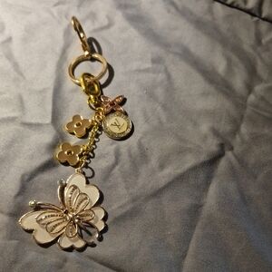 Louis Vuitton Gold and Cream Butterfly Key Holder
